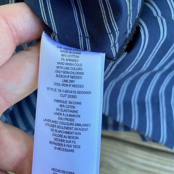 Joie Navy Striped Layered Flounce Hem Skirt Size 2 - Picture 4 of 5